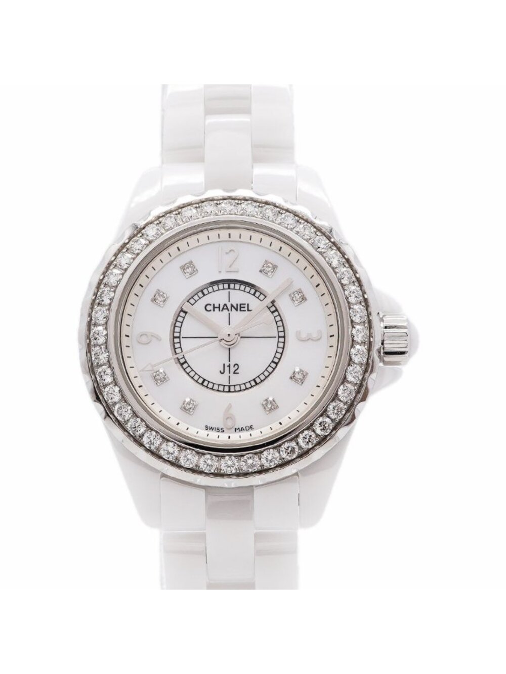 Chanel Diamond White Dial Watch